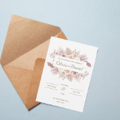 Blush Boho Floral Wedding Invitation 招待状