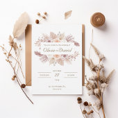 Blush Boho Floral Wedding Invitation 招待状