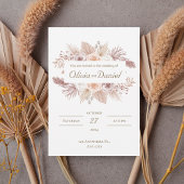 Blush Boho Floral Wedding Invitation 招待状