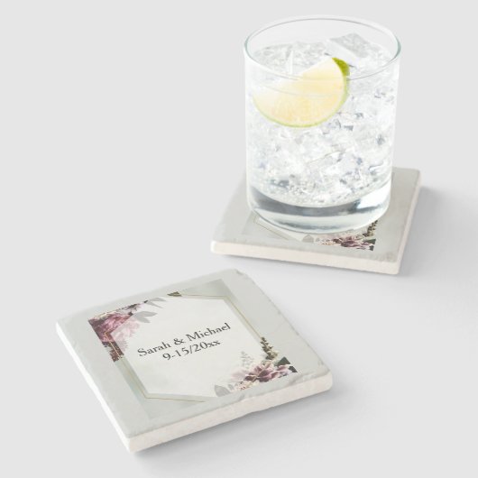 Blush Botanical  ストーンコースター (横)