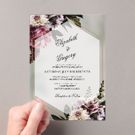 Blush botanical Acrylic Wedding Invitation アクリル招待状