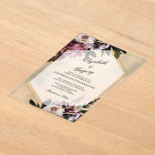 Blush botanical Acrylic Wedding Invitation アクリル招待状 (レイダウン)