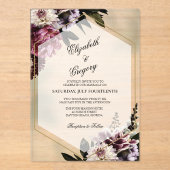 Blush botanical Acrylic Wedding Invitation アクリル招待状 (正面)