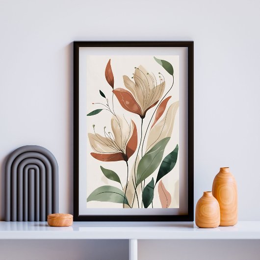 Blush Botanical Elegance III – ミニマリスト フラワー ポスター