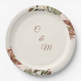 Blush Botanical Garden Wedding Paper Plate ペーパープレート