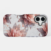 Blush Botanical iPhone Case – Heavy-Duty Floral iPhone 16ケース (裏面横)