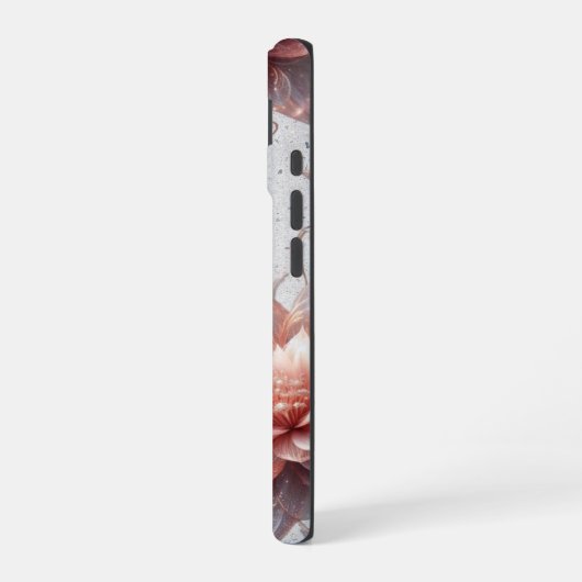 Blush Botanical iPhone Case – Heavy-Duty Floral iPhone 16ケース (左側面)