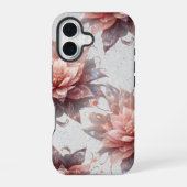 Blush Botanical iPhone Case – Heavy-Duty Floral iPhone 16ケース (裏面)