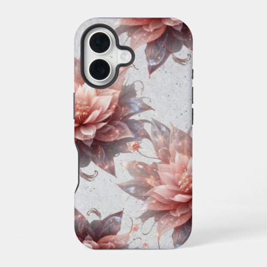 Blush Botanical iPhone Case – Heavy-Duty Floral iPhone 16ケース (裏面)