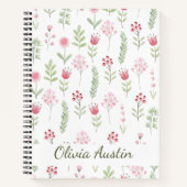 Blush Botanical Journal Personalized Floral  ノートブック (正面)