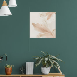 Blush Botanical Leaves Watercolour Art Poster | ソー ポスター