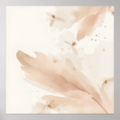 Blush Botanical Leaves Watercolour Art Poster | ソー ポスター (正面)
