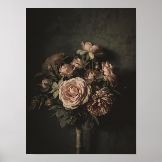 Blush Bouquet Vintage Floral Study ポスター (正面)