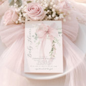 Blush Bow Baby girl Shower 招待状