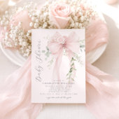 Blush Bow Baby girl Shower 招待状