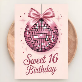 Blush & Bows Sweet Sixteen Birthday カード