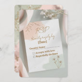 Blush & Breeze – Modern Romantic RSVP Card (正面/裏面)