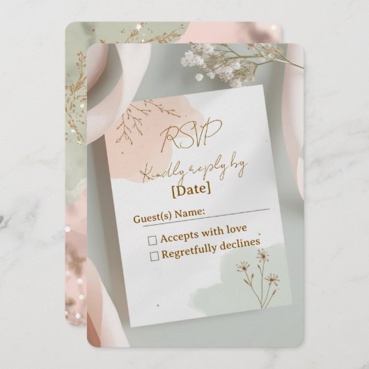 Blush & Breeze – Modern Romantic RSVP Card (正面/裏面)