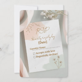 Blush & Breeze – Modern Romantic RSVP Card