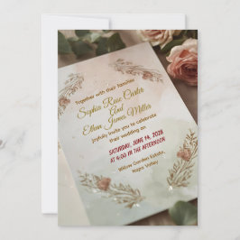 Blush & Breeze – Modern Romantic Wedding Invitatio 招待状