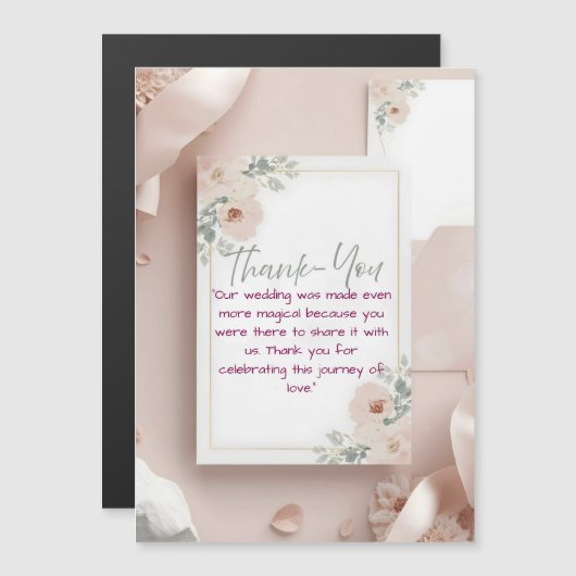 Blush & Breeze Modern Wedding Thank You Card (正面/裏面)