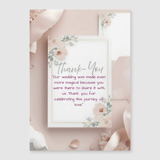 Blush & Breeze Modern Wedding Thank You Card (正面)