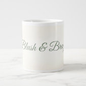 Blush & Breeze Wedding Mug Design – Elegant Floral ジャンボコーヒーマグカップ (正面)
