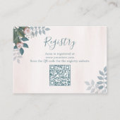 Blush Bridal Shower Gift Registry Floral エンクロージャーカード (正面)