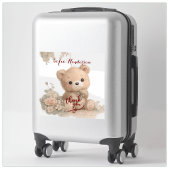 blush brown bearfloral watercolour シール