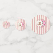 blush brown teddy bear floral watercolour コンフェッティ (正面)