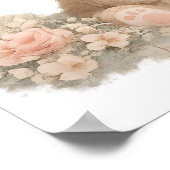 blush brownwatercolour pink brown teddybear Poster ポスター (角)