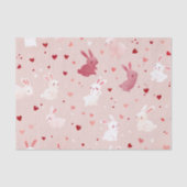 Blush Bunny Hearts Pattern – Cute Pastel Rabbit 薄葉紙 (正面)