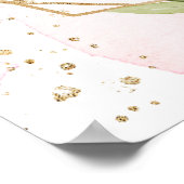 Blush burgundy floral Bridal Shower welcome sign ポスター (角)