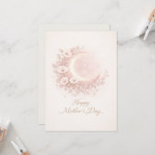 Blush Celestial Moon Floral Mother's Day Card カード (正面/裏面インサイチュ)