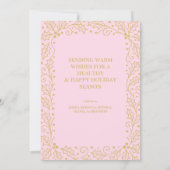 Blush & Champagne Gold Family Christmas Photo シーズンカード (裏面)