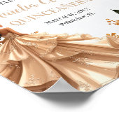 Blush Champagne Ivory Floral Princess Quinceanera ポスター (角)
