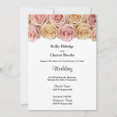 Blush & Champagne Roses Wedding 招待状 (正面)
