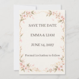 Blush Cherry Blossom Save the Date セーブザデート