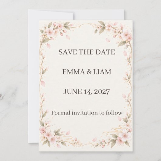 Blush Cherry Blossom Save the Date セーブザデート (正面)