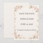 Blush Cherry Blossom Save the Date セーブザデート (正面/裏面)