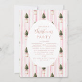 Blush Christmas Tree Stripe 招待状 (正面)