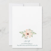 Blush Coneflower Watercolour Florals Wedding 招待状 (裏面)