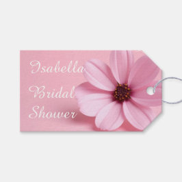 Blush Cosmos Floral Bridal Shower Script Design ギフトタグ