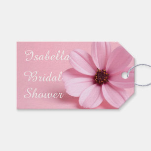 Blush Cosmos Floral Bridal Shower Script Design  ギフトタグ