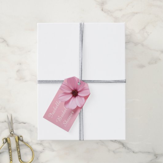 Blush Cosmos Floral Bridal Shower Script Design ギフトタグ (より糸付き)