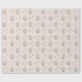 Blush Cream Heart Locks & Butterflies Birthday ラッピングペーパー (フラット)