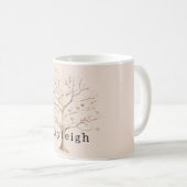 Blush Cream Hearts Tree コーヒーマグカップ (正面右)