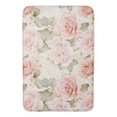 Blush Cream Pink Roses Floral Wedding Bridal Showe バスマット (正面縦)