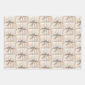 Blush Cream Silver Sparkle Bows Gifts Christmas ラッピングペーパーシート (正面3)