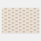 Blush Cream Silver Sparkle Bows Gifts Christmas ラッピングペーパーシート (正面2)